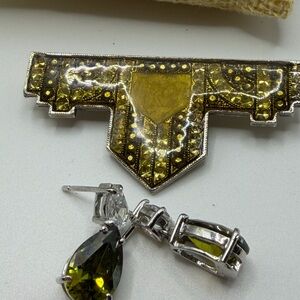 Elegant Gold Pendant and Silver .925 Silver Gemstone Earrings Jewelry Bundle